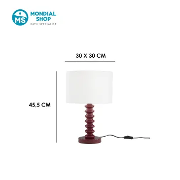 Lampe de table en velours blanc et métal | Mondialshop