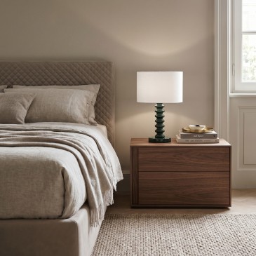 Lampada da Tavolo Velluto Bianco e Metallo | Mondialshop