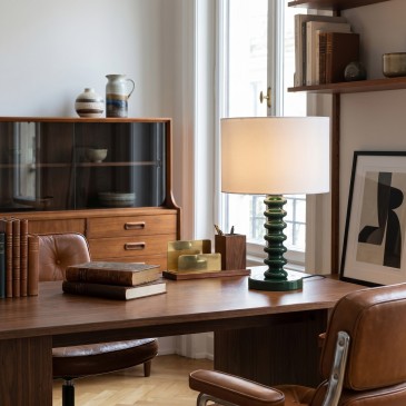 Lampada da Tavolo Velluto Bianco e Metallo | Mondialshop