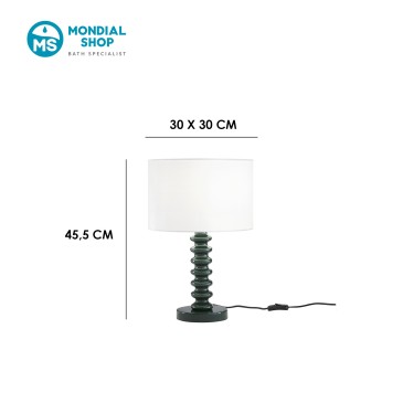Lampada da Tavolo Velluto Bianco e Metallo | Mondialshop