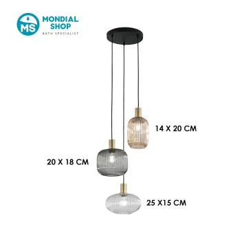 Moderner 3-flammiger E27-Kronleuchter | Mondialshop