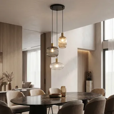 Lustre moderne à 3 lumières E27 | Mondialshop