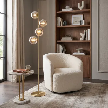 Moderne 4xG9-Stehleuchte mit geometrischem Design | Mondialshop