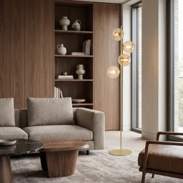 Moderne Stehleuchte in Gold...