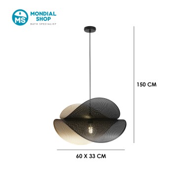 Schwarze und goldene Pendelleuchte | Mondialshop
