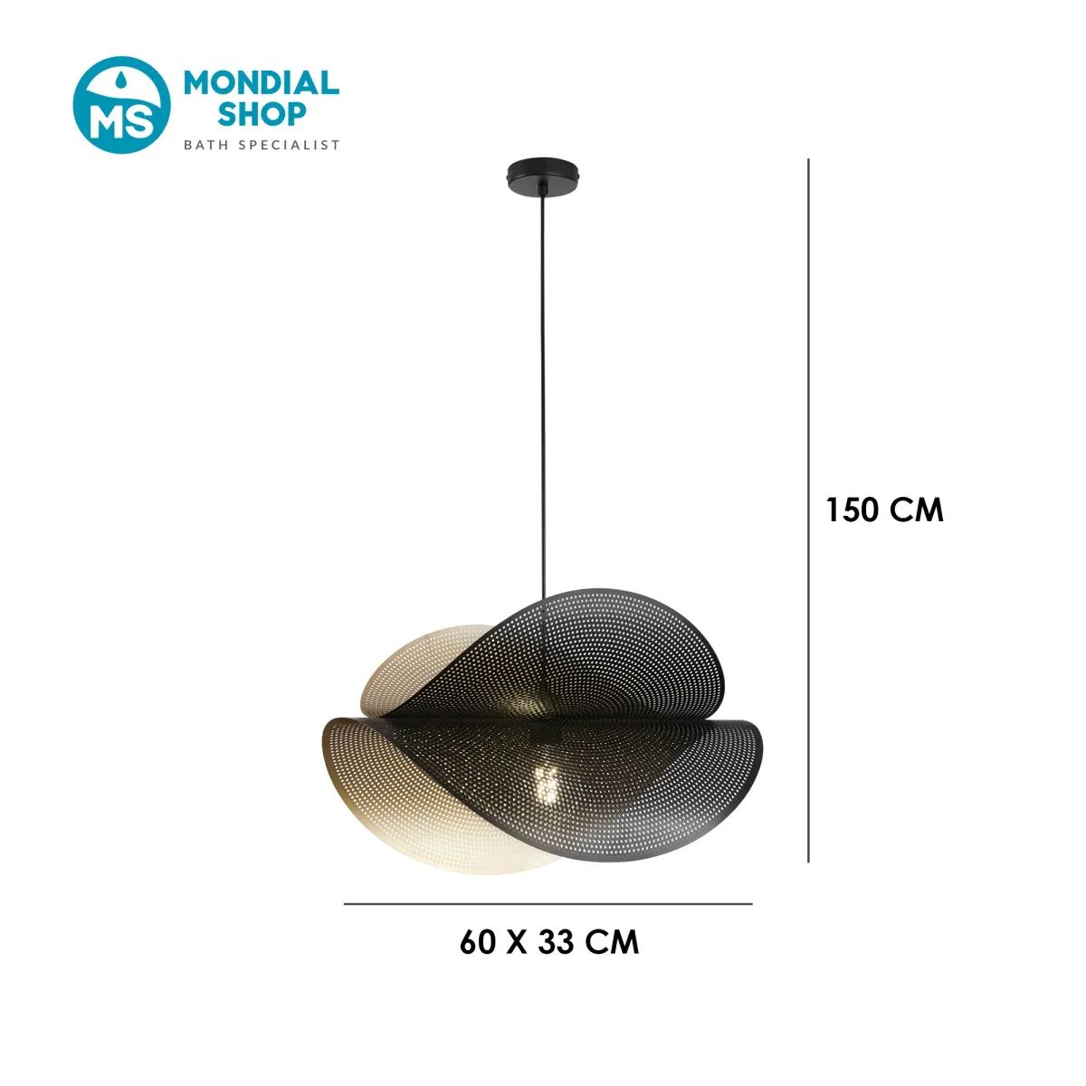 Lampadario Sospensione Nero e Oro | Mondialshop