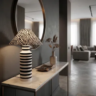 Lampe en céramique à motif...