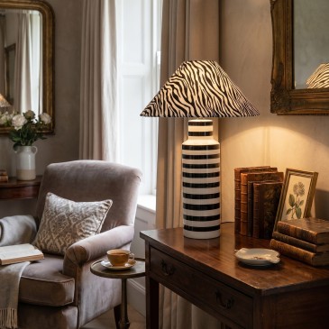 Lampe en céramique à motif zèbre E14