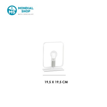 Tischleuchte in Weiß und Nickel | Mondialshop