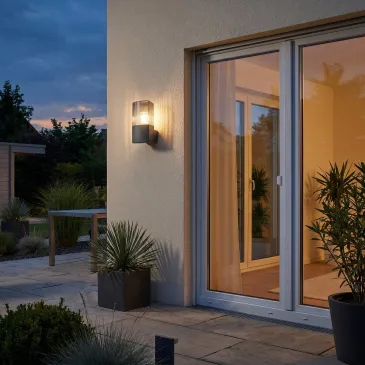 Applique moderna per Esterni Disponibile in grigio antracite e fumé 1XE27