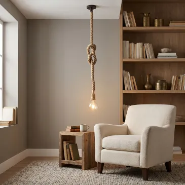 Lampe en corde de chanvre | Mondialshop