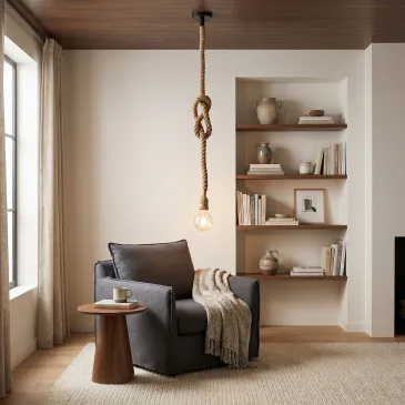 Lampe en corde de chanvre | Mondialshop