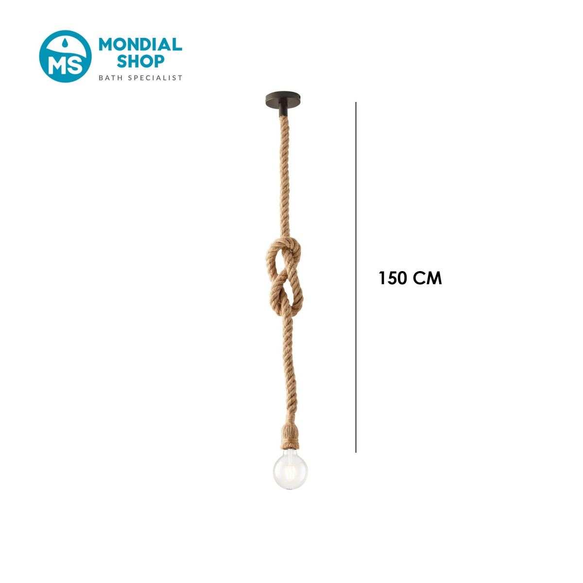 Lampe en corde de chanvre | Mondialshop