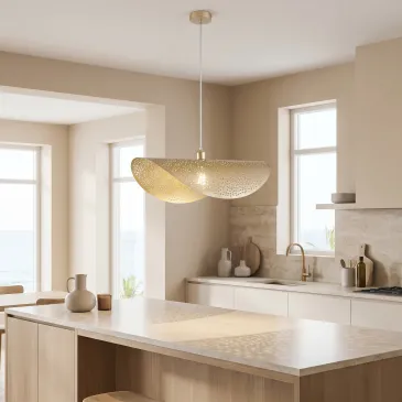 Goldene Pendelleuchte mit 150 cm Kabel | Mondialshop