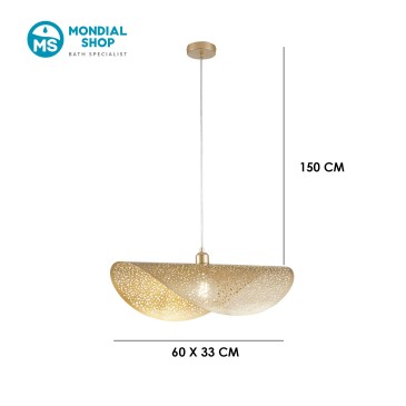 Goldene Pendelleuchte mit 150 cm Kabel | Mondialshop