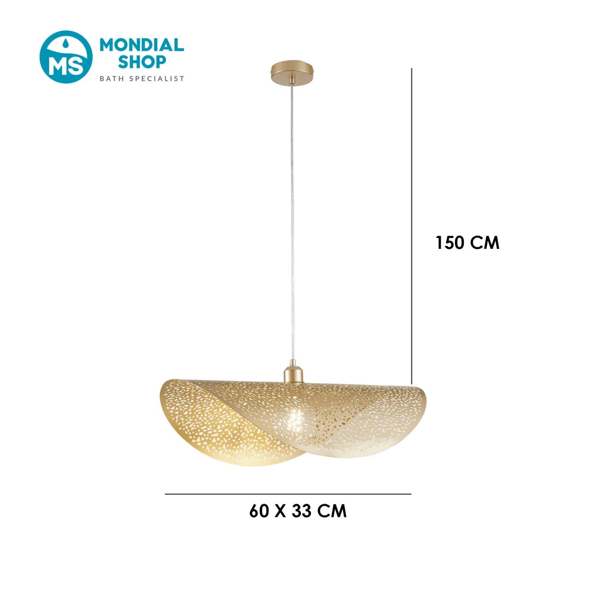Lampadario Sospensione Oro Cavo 150CM | Mondialshop