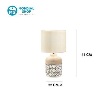 Lampe en céramique décorée M/XL | Mondialshop