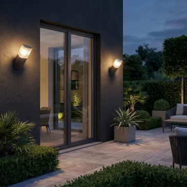 45° Anthrazitfarbene Wandleuchte mit orientiertem Licht | Mondialshop
