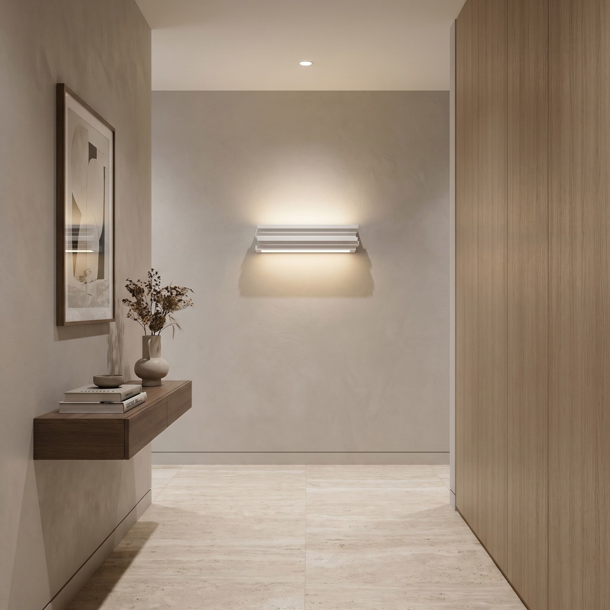 Wandleuchte aus überstreichbarem Gips, 2xE14 | Mondialshop