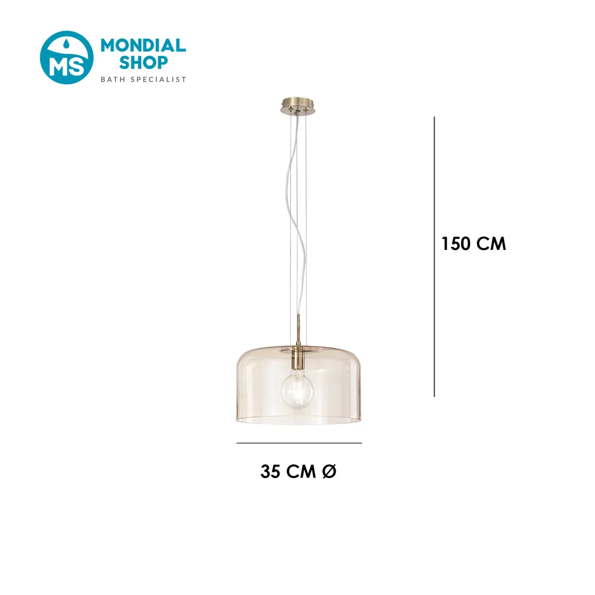 Lampada a Sospensione in Vetro E27 | Mondialshop