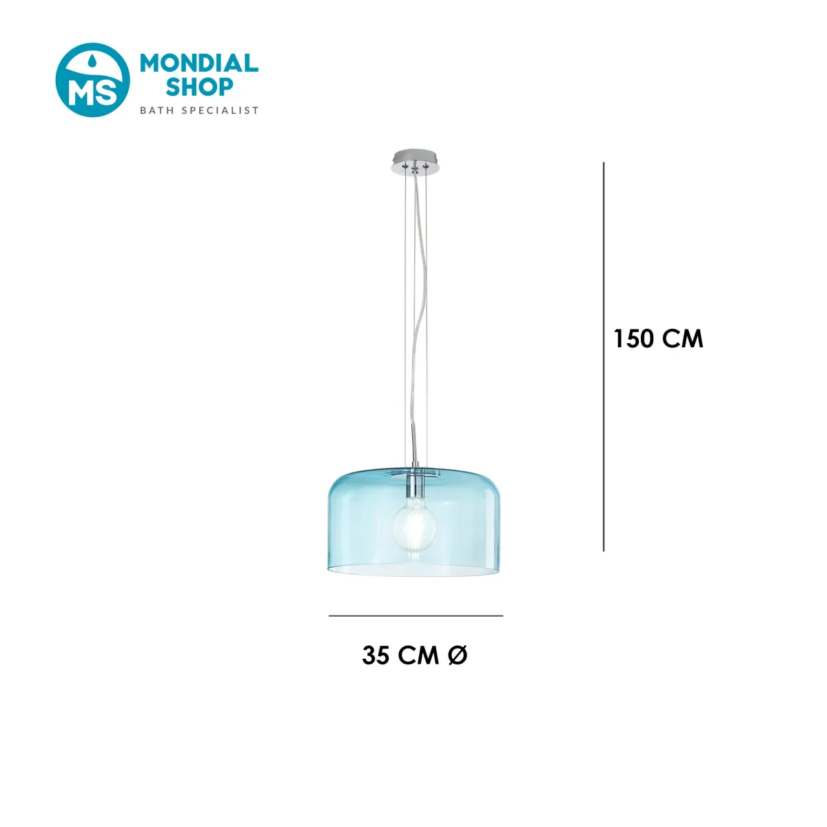 E27 Glas-Pendelleuchte | Mondialshop