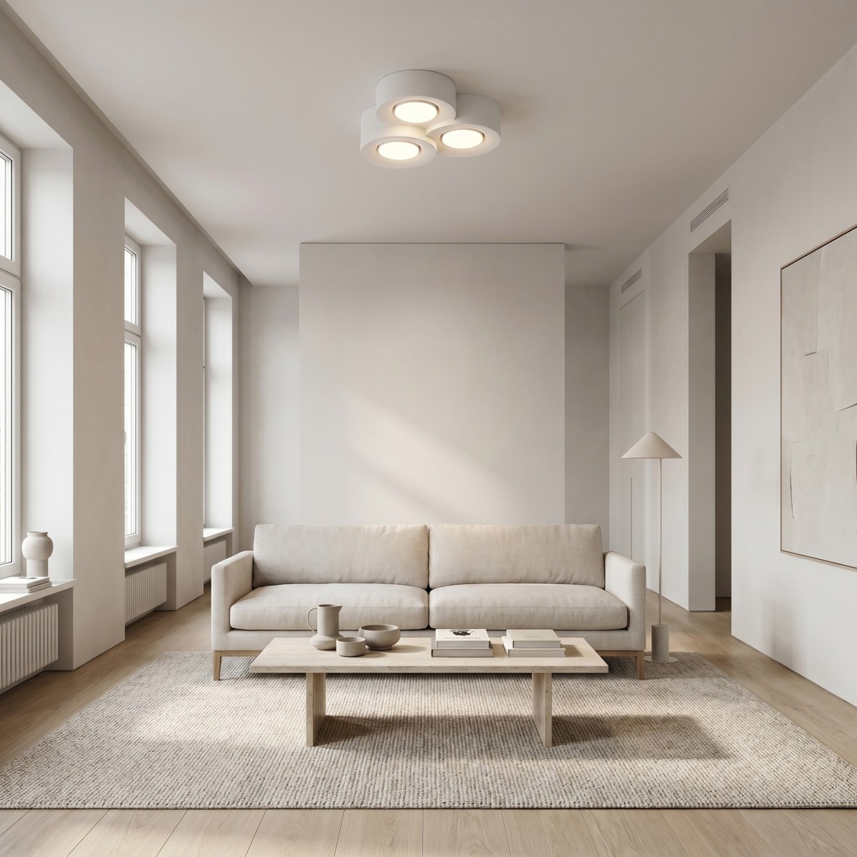 Plafoniera Moderna Bianca Tonda 3xGX53 | Mondialshop