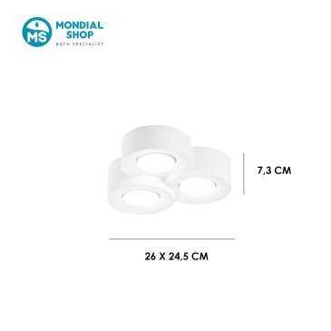 Plafoniera Moderna Bianca Tonda 3xGX53 | Mondialshop