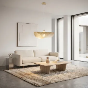 Lustre moderne doré E27 | Mondialshop