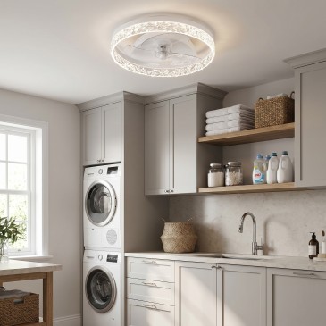 Plafonnier blanc 30 W avec ventilateur | Mondialshop