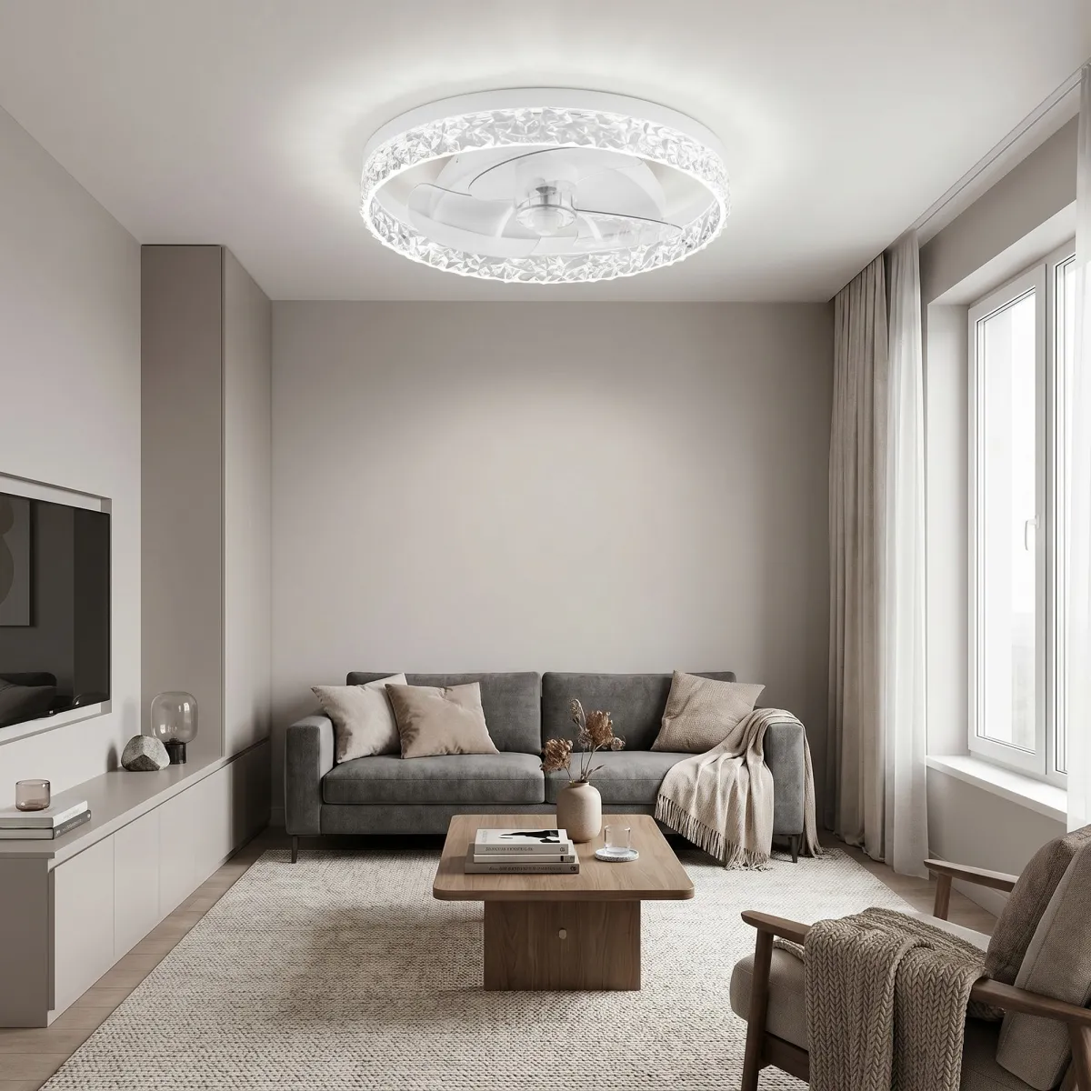30-W-Deckenleuchte mit Ventilator, weiß | Mondialshop