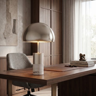 Lampe de chevet dorée ou nickelée 2xE14