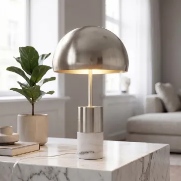 Lampe de table dorée ou nickelée 2xE14 | Mondialshop