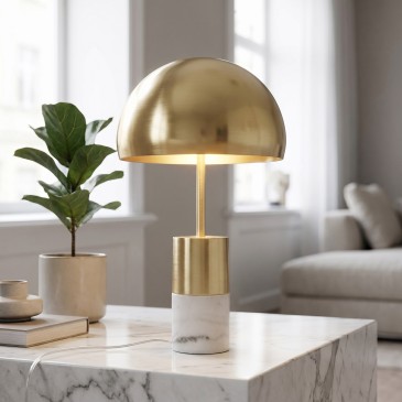 Nachttischlampe in Gold oder Nickel 2xE14