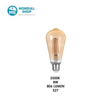 Ampoule LED à filament ambré vintage E27 8W | Mondialshop