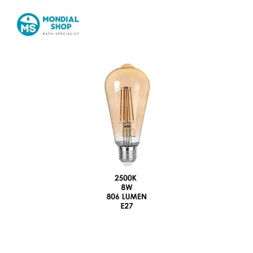 E27 8W Vintage-LED-Glühbirne mit bernsteinfarbenem Glühfaden | Mondialshop