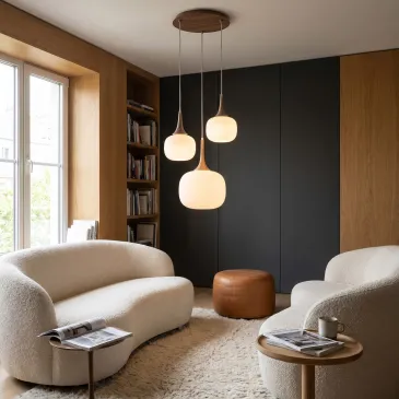 Lustre moderne blanc ou gris | Mondialshop