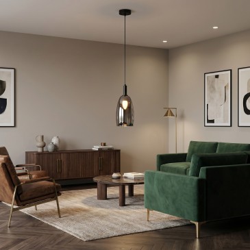 Lampe à suspension noire 1xE14 | Mondialshop