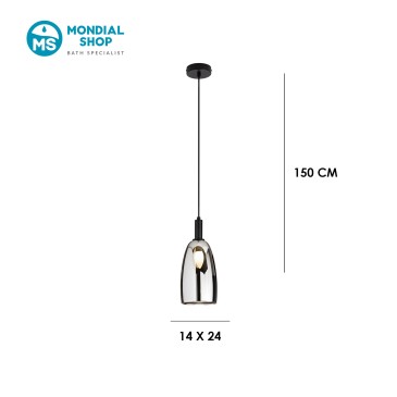 Lampadario Sospensione Nera 1xE14 | Mondialshop