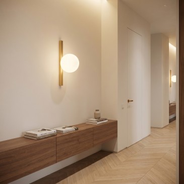 Applique Nero o Oro con Diffusore Opale | Mondialshop