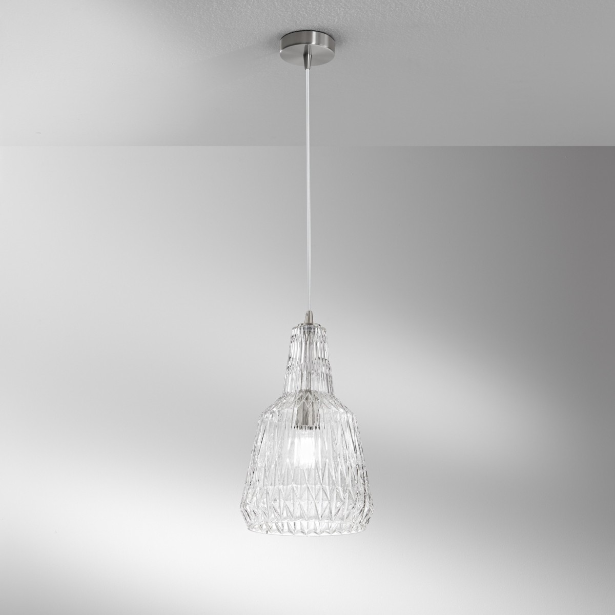 Facettierte Glas-Pendelleuchte, 1xE27 | Mondialshop