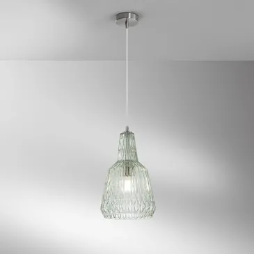 Suspension en verre facetté, 1 x E27 | Mondialshop