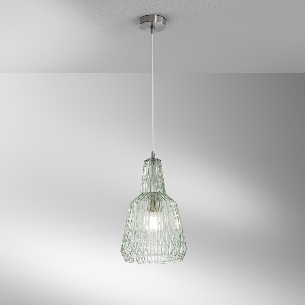 Sospensione Vetro Sfaccettato 1xE27 | Mondialshop