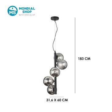Suspension 5XG9 en laiton ou noir | Mondialshop