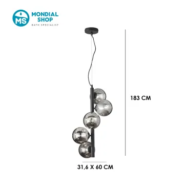 Suspension 5XG9 en laiton ou noir | Mondialshop