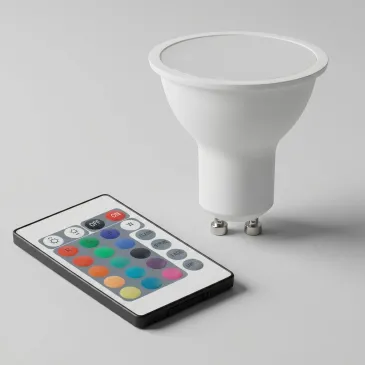 Lampadina LED RGB con telecomando Attacco GU10 5W Multicolore Luce Bianca