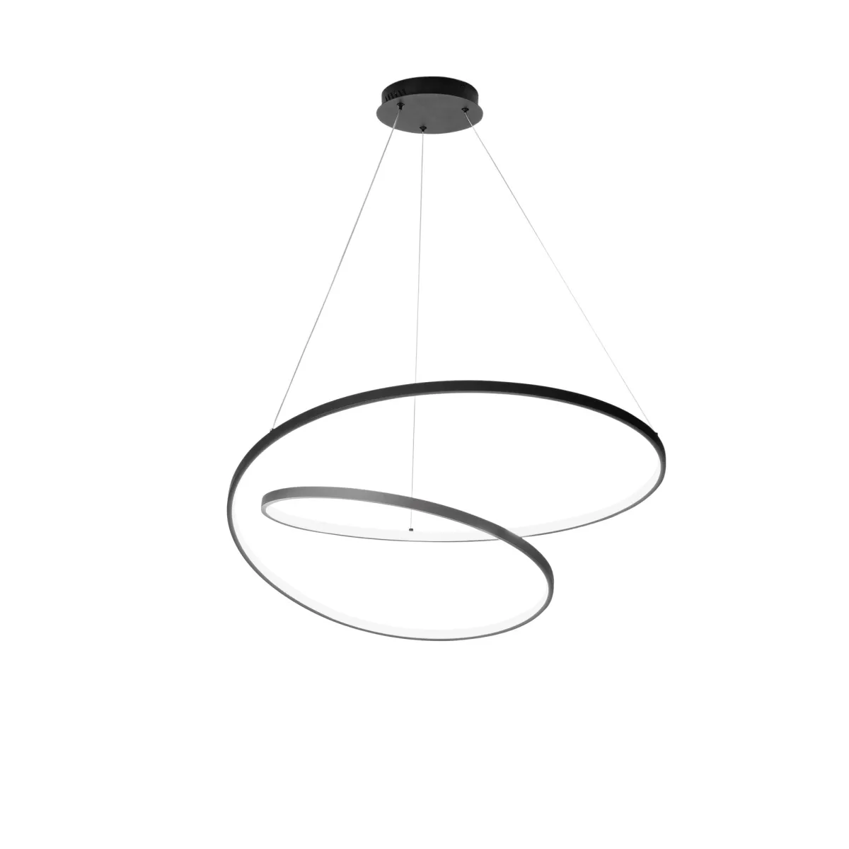 SOSPENSIONE LED LIEVE NERA 60W 8000LM CCT 80X11,2X150CM