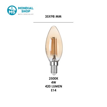 E14 4W gelbe LED-Lampe | Mondialshop