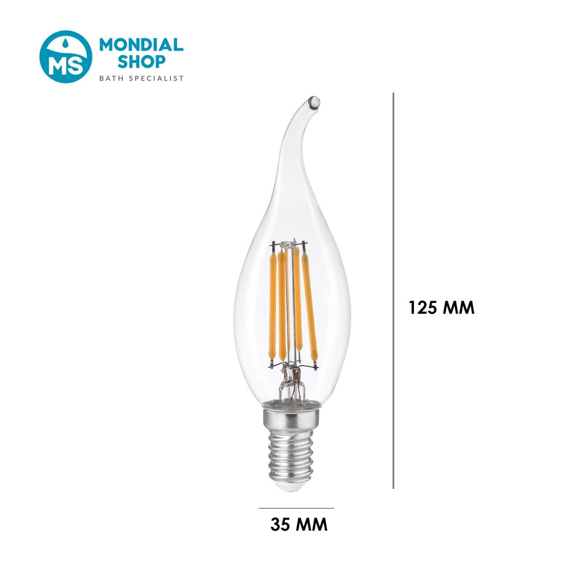 E14 2,3W LED-Lampe, warmweißes Licht | Mondialshop
