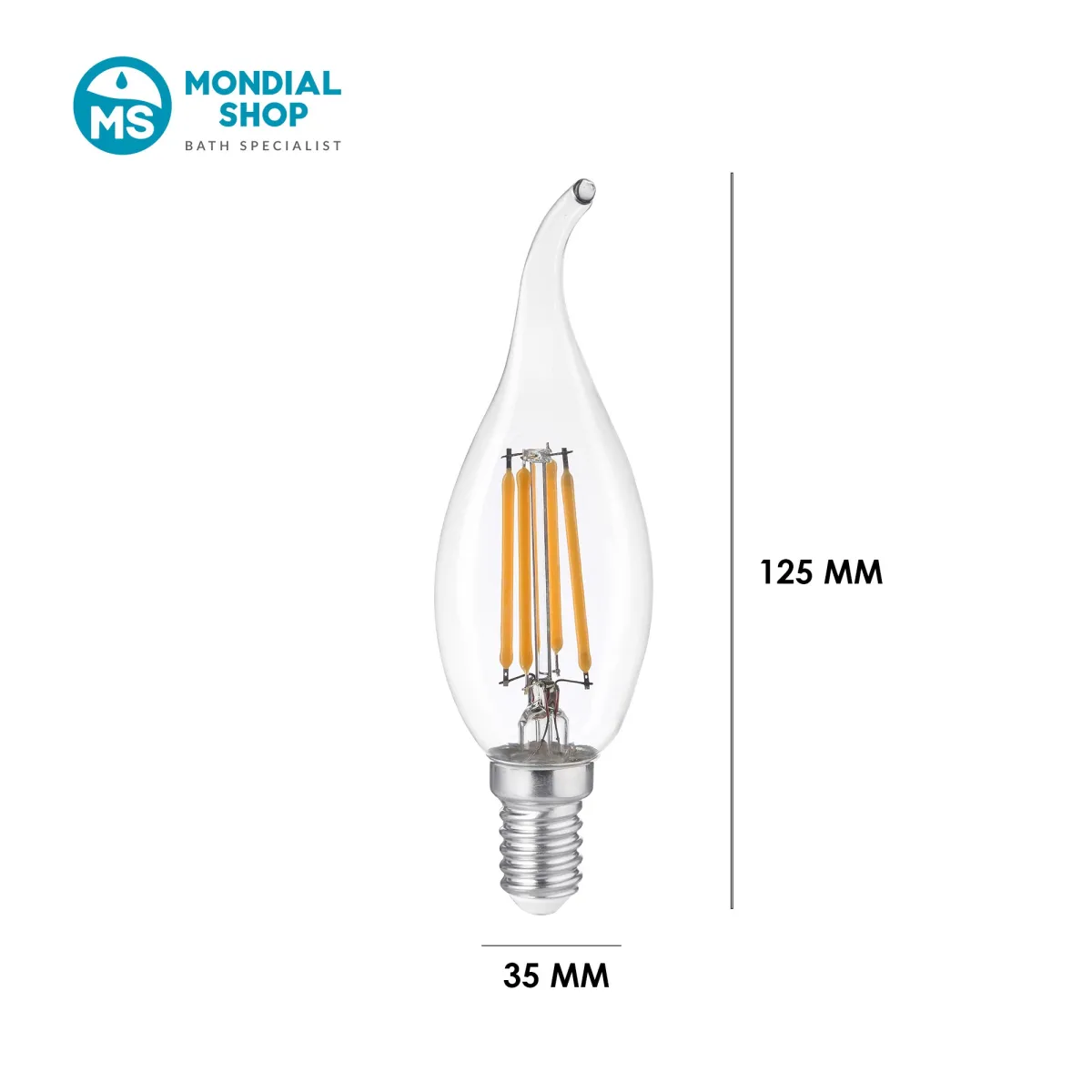E14 2,3W LED-Lampe, warmweißes Licht | Mondialshop