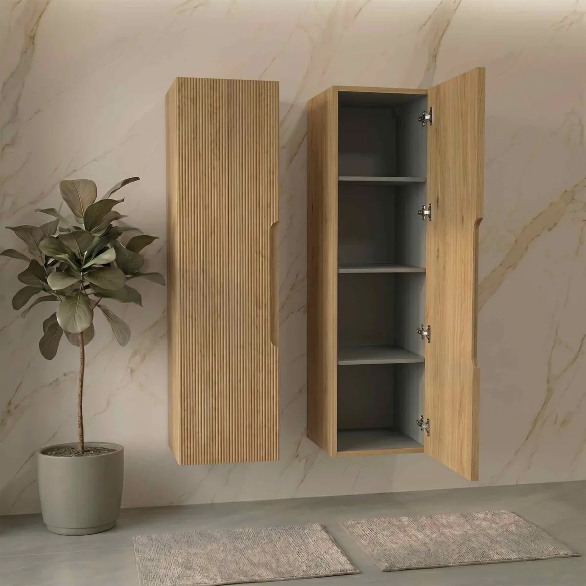 Mobile Colonna bagno in rovere farnia con frontale...
